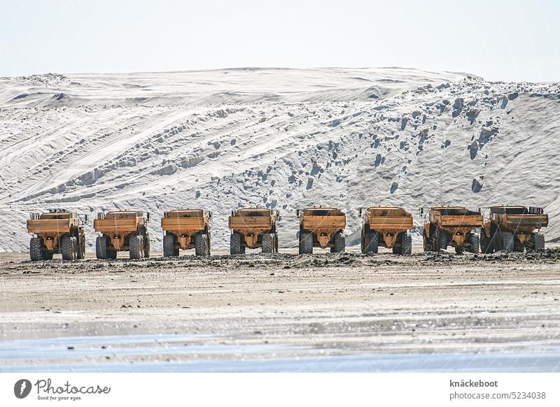 muldenkipper in den salinen Muldenkipper Lastwagen Transport Industrie Fahrzeug Saline Meerwassersaline Mittelmeer Salz Salzgewinnung Camargue Südfrankreich