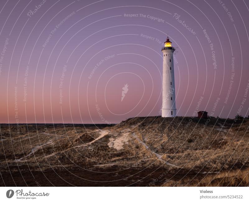 Lyngvig Fyr im Sonnenuntergang II Dänemark Reise Urlaub Leuchtturm Düne Strand Sand Erholung Entspannung menschenleer Nordseeküste Fjord Landschaft Hvide Sande