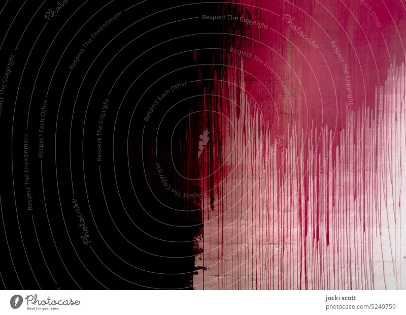 Verbund Schwarz + Rot schwarz rot Straßenkunst Farbstoff Hintergrundbild Graffiti Farbverlauf abstrakt Farbenspiel Detailaufnahme expressiv stagnierend