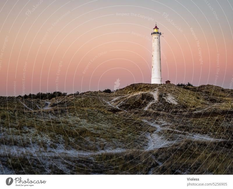 Lyngvig Fyr im Sonnenuntergang III Dänemark Reise Urlaub Düne Strand Sand Erholung Entspannung menschenleer Nordseeküste Fjord Landschaft Hvide Sande Jütlands