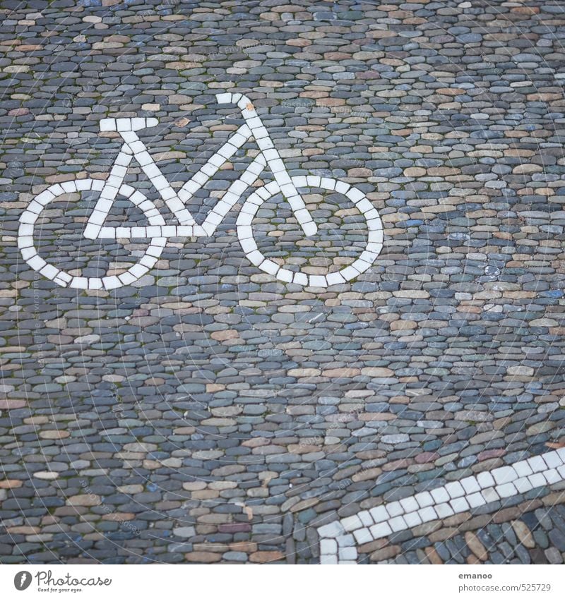 Rad aus der Steinzeit Fahrradtour Fahrradfahren Rennbahn Stadt Verkehr Verkehrsmittel Verkehrswege Straße Wege & Pfade Zeichen Ornament Schilder & Markierungen