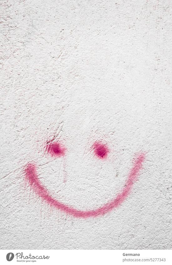 Schäbiger Smiley an der Wand im Freien abstrakt Architektur Hintergrund Holzplatte Gebäude Großstadt Nahaufnahme Beton Konstruktion Schaffung kreativ dekorativ