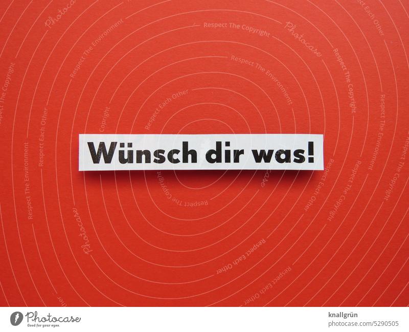 Wünsch dir was! Wunsch Hoffnung Gefühle Erwartung Stimmung träumen Phantasie Farbfoto Menschenleer Schriftzeichen Neugier Kommunizieren Studioaufnahme