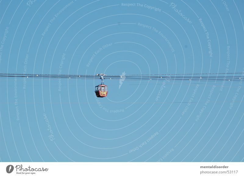 ohne Halt Seilbahn rot Köln fahren Stahl hängen 4 Eisenbahn Rhein Rolle oben Mensch Güterverkehr & Logistik