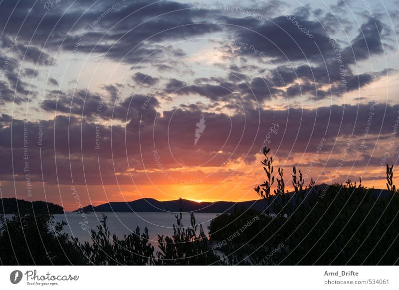 Abendstimmung Ferien & Urlaub & Reisen Tourismus Ausflug Ferne Sommer Sommerurlaub Sonne Strand Meer Insel Wellen Natur Landschaft Wasser Himmel Wolken