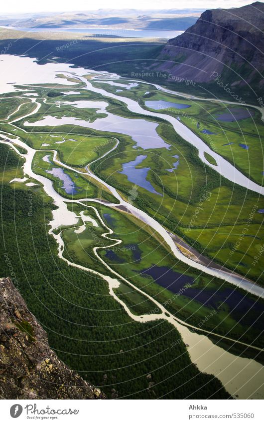 Rappadalen, Sarek, Schweden, Delta, Fluss, Tal Sinnesorgane Meditation Ferien & Urlaub & Reisen Tourismus Ausflug Abenteuer Ferne Freiheit Berge u. Gebirge