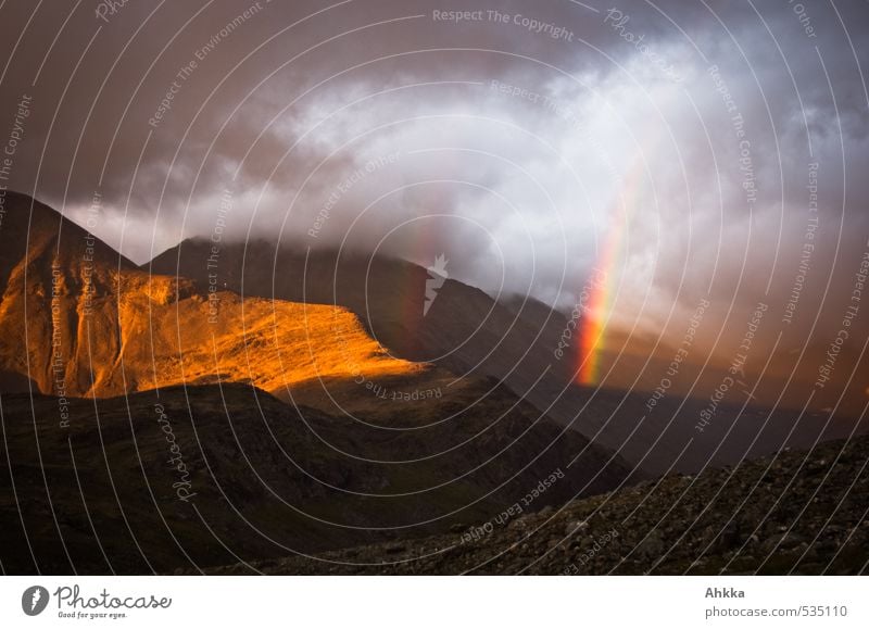 bright stripes Natur Landschaft Wolken Sonnenlicht Unwetter Berge u. Gebirge Gipfel leuchten gigantisch Stimmung Leben Hoffnung Glaube Traurigkeit Liebeskummer