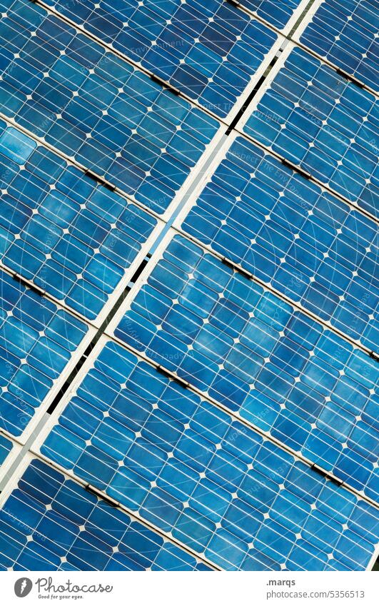 Solarzellen Zukunft Umweltschutz Energie nachhaltig Energiekrise Sonnenenergie Energiewirtschaft High-Tech Technik & Technologie Klimawandel Elektrizität blau