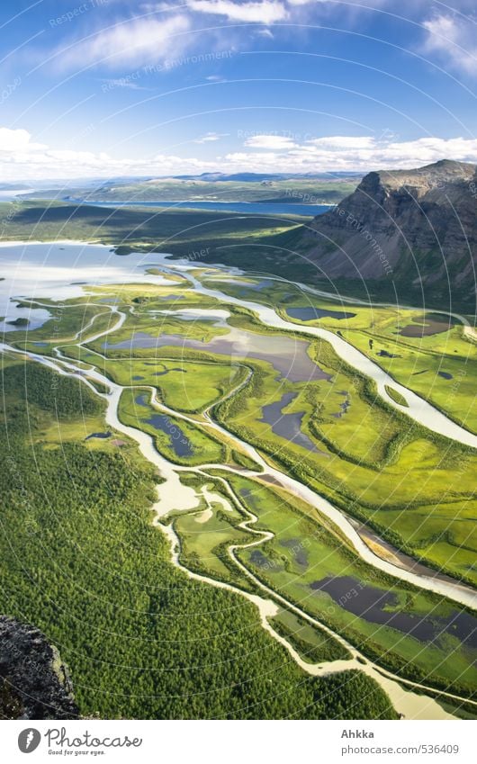 Rappadalen VI Natur Landschaft Berge u. Gebirge Moor Sumpf Teich Fluss Tal Delta unten grün Stimmung Glück Fröhlichkeit Lebensfreude Frühlingsgefühle Vorfreude