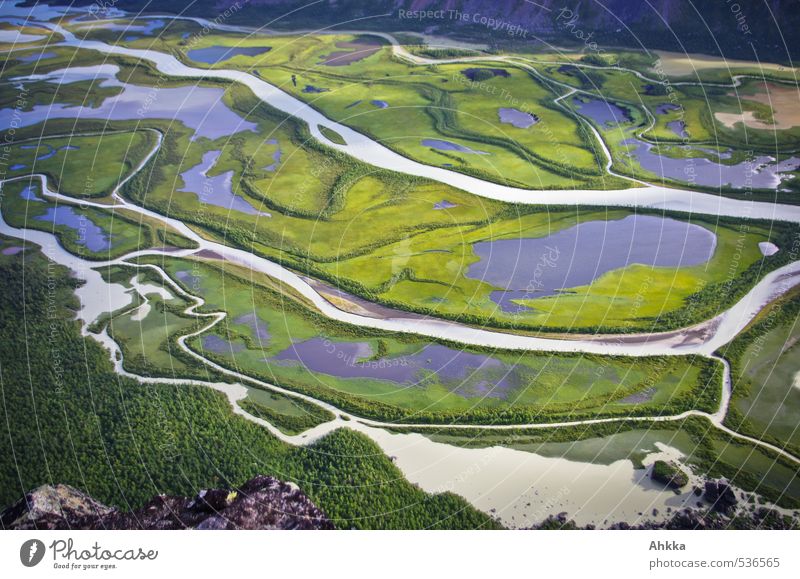 Strömungen Insel Moor Sumpf See Bach Fluss Oase Delta authentisch außergewöhnlich exotisch fantastisch Flüssigkeit gigantisch Unendlichkeit Originalität unten