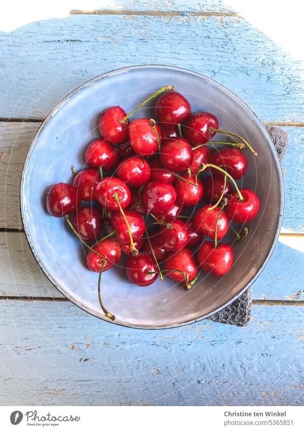 Kirschen, so lecker und erfreulicherweise | kalorienarm Süßkirschen süß saftig Steinobst fruchtig Obst Kirschenzeit Frucht Foodfotografie Vegane Ernährung