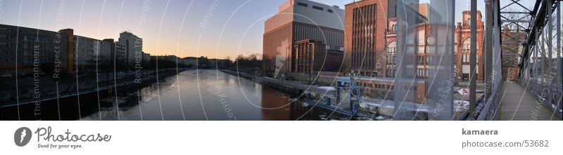 Spree-Brücke Panorama (Aussicht) Berlin Fluss e-werk groß Panorama (Bildformat)