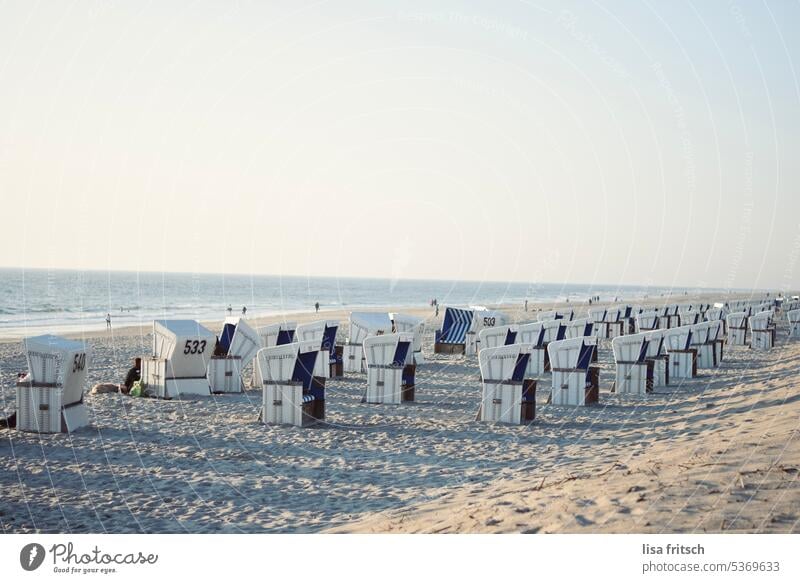 STRANDKÖRBE - MEER - SYLT Sylt Strand Strandkörbe Meer Nordsee Ferien & Urlaub & Reisen Sand Sommer Küste Tourismus Strandkorb Erholung Schönes Wetter Insel