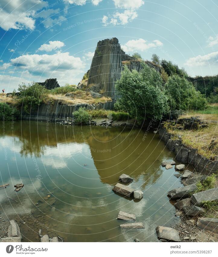 Panska Skala Panská skála Basaltfelsen Basaltsäulen Hügel Naturdenkmal Tschechien Landschaft Außenaufnahme Umwelt Himmel Sehenswürdigkeit Osteuropa