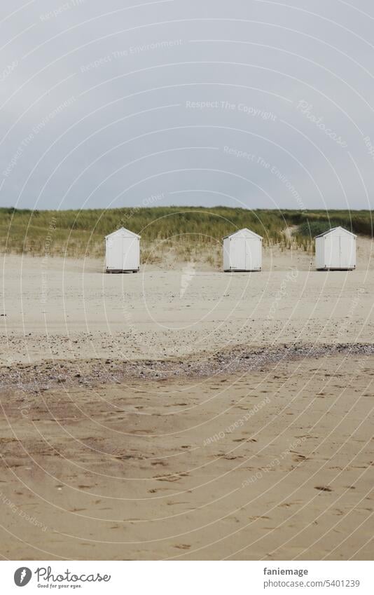 Umkleidekabinen am Strand in Cadzand Unkleide Strang Hütte weiss Häuschen Diagonale Sommer sommerferien Sommerurlaub holländisch niederlande