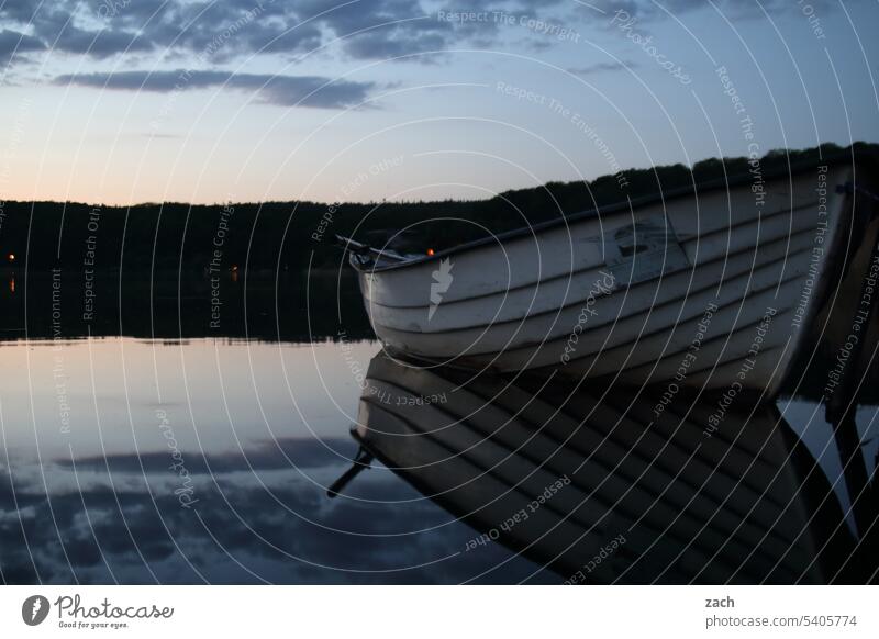 Stille Sonneaufgang Sonnenuntergang dunkel blau Nachthimmel Landschaft Natur Wasser Himmel Abend See Dämmerung Reflexion & Spiegelung Seeufer Sonnenaufgang