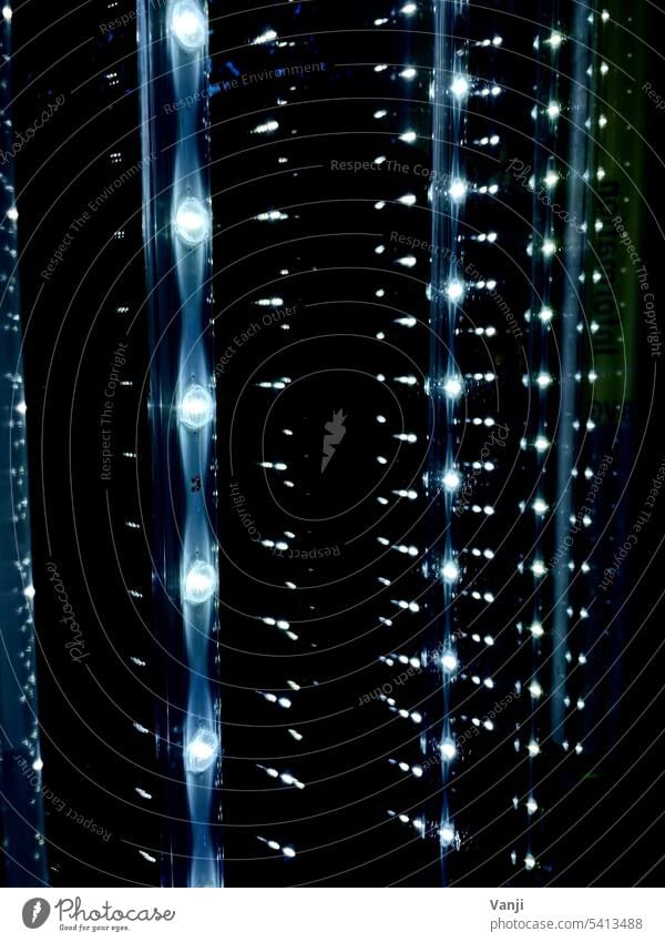 Lampenwald Licht Beleuchtung Energie Außenaufnahme dunkel Menschenleer Elektrizität leuchten Kunstlicht Reklame Farbfoto Glühbirne Lampenlicht Energiewirtschaft