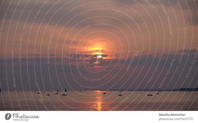 Himmel übern Bodensee Sonnenuntergang Sonnenuntergangshimmel Sonnenuntergangsstimmung Dämmerung Abenddämmerung Außenaufnahme Stimmung Landschaft Abendstimmung