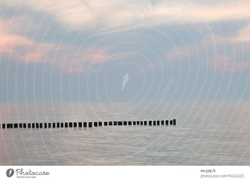 Buhne an der Ostsee Meer Horizont Blauer Himmel blau Wolken Wasser Küste Ferien & Urlaub & Reisen Mecklenburg-Vorpommern Ostseeküste Menschenleer Erholung