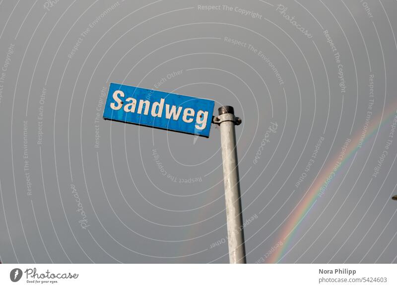 Sandweg Straßenschild Strassenschild Straßennamensschild Schilder & Markierungen Hinweisschild Orientierung Straßennamenschild wohnen Adresse Schriftzeichen