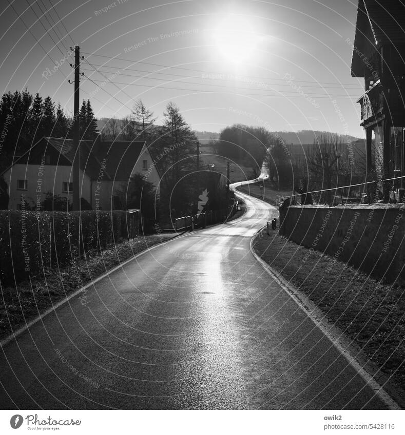 Schlängellinie Straße kurvenreich Wege & Pfade ländlich Fahrbahn Natur Außenaufnahme Landschaft natürlich ruhig geheimnisvoll Oberlausitz Oberland Ostsachsen