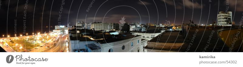 alexandria bei nacht Ägypten Nacht Langzeitbelichtung Panorama (Aussicht) Straßenkreuzung Meer Stadt Nachtleben Alexandria egypt Skyline groß