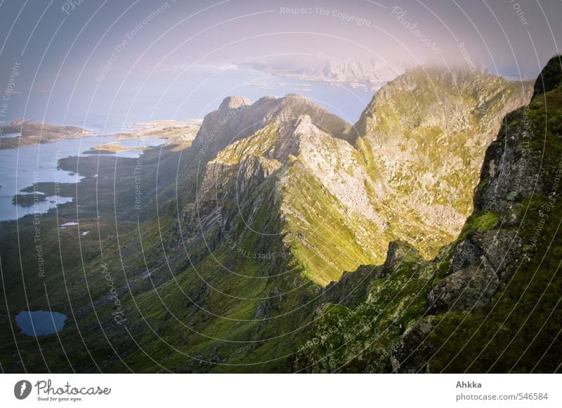 Bergrutsche Ferien & Urlaub & Reisen Expedition Natur Landschaft Berge u. Gebirge Bucht Fjord See Berghang Bergkamm atmen wählen berühren Denken fallen genießen