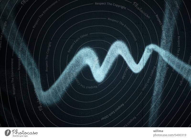 Die Auf und Apps Kurve Graffiti Grafische Darstellung grafisch Lebenskurve Auf und Ab Schlängellinie