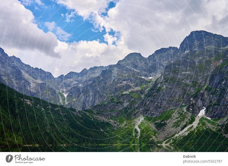 Tatra-Nationalpark, Polen. Morskie Oko See Landschaft Seeauge Natur Berge Zakopane im Freien Tag horizontal majestätisch Rysy Ansicht Sommer Wasser Himmel