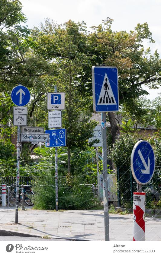 Alles klar! Verkehrsschild Straße blau Gebotsschild Erlaubnis Verkehrszeichen Schilderwald Schilder & Markierungen Straßenverkehr Hinweisschild Sicherheit