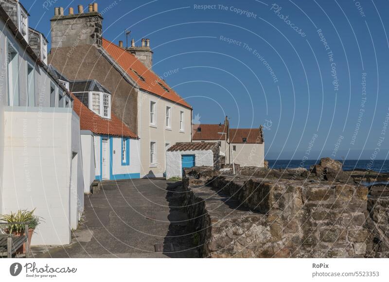 Historische Gebäude im Hafen von Pittenweem. Landschaft Küste highlands Schottland scotland Steilküste England landscape Meer Nordsee Naturschutzgebiet