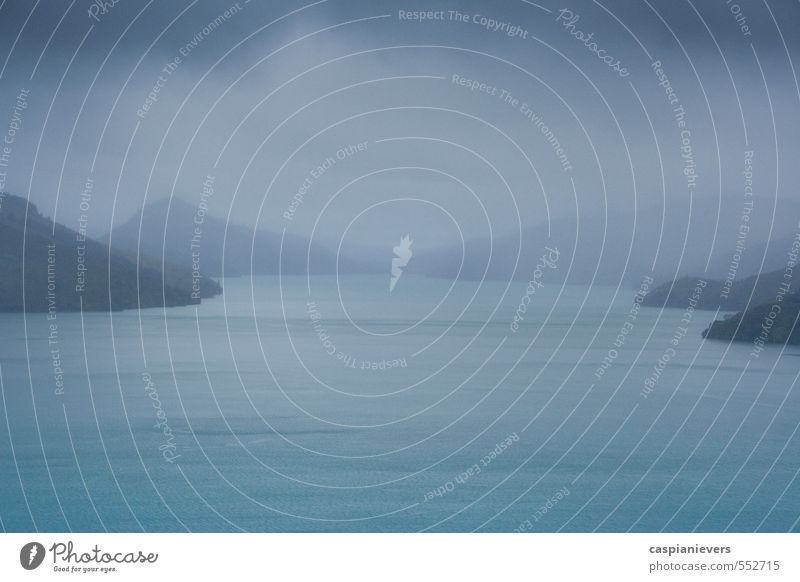 Queen Charlotte Sounds Angeln Ferien & Urlaub & Reisen Tourismus Ausflug Abenteuer Ferne Meer Fjord Umwelt Natur Landschaft Gewitterwolken Nebel Regen