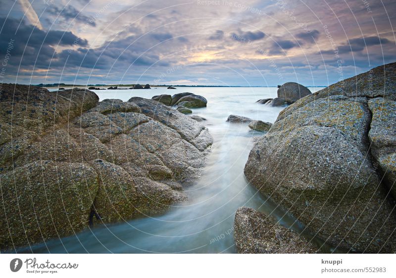 Bretagne Umwelt Natur Landschaft Urelemente Wasser Himmel Wolken Horizont Sonne Sonnenaufgang Sonnenuntergang Sonnenlicht Winter Schönes Wetter Wind Sturm