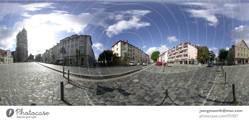 Rundumblick Braunschweig Panorama (Aussicht) Stadt Haus Wolken Sommer Landschaft Sonne Straße Himmel groß Panorama (Bildformat)