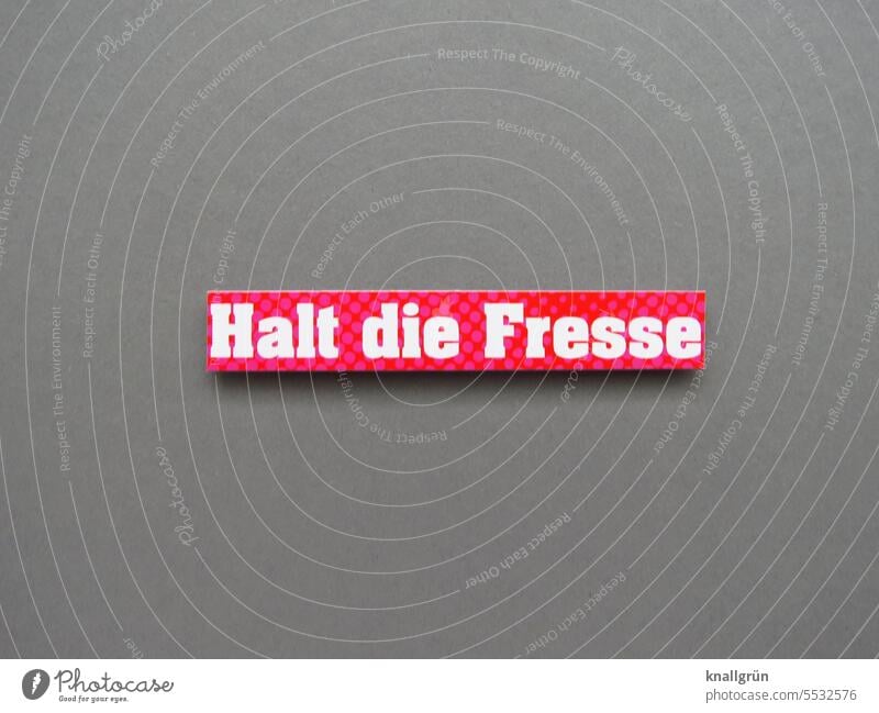 Halt die Fresse Wut Text Konflikt & Streit Ärger Gefühle Frustration Aggression gereizt Feindseligkeit Stimmung Kommunizieren schimpfen Halt die Fresse!