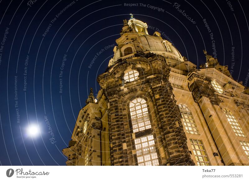 DRESdEN Frauenkirche bei Nacht Ferien & Urlaub & Reisen Kunst Stadt Hauptstadt Stadtzentrum Altstadt Menschenleer Kirche Sehenswürdigkeit Wahrzeichen Denkmal