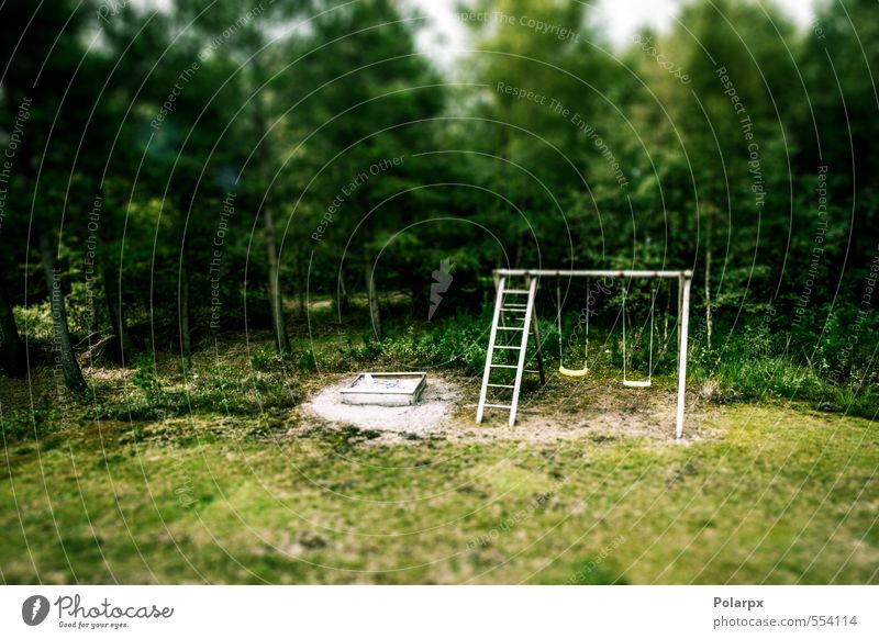 Spielplatz Leben Erholung ruhig Freizeit & Hobby Spielen Sommer Garten Stuhl Kindheit Natur Sand Herbst Baum Gras Blatt Park Wald Spielzeug Kunststoff grün