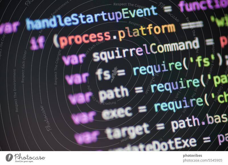 Javascript Node JS-Code IT Anwendung Anwendungssoftware Code-Editor Kodierung Computer Computersprache Computersoftware Daten Fehlersuche Entwicklung digital