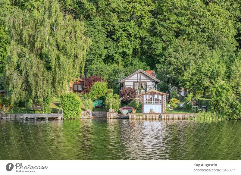 Schrebergarten am Seeufer des Tiefwarensee Waren Müritz Müritz-Nationalpark Natur Waren (Müritz) MV Vorpommern Ostdeutschland tiefwarensee gartenhaus