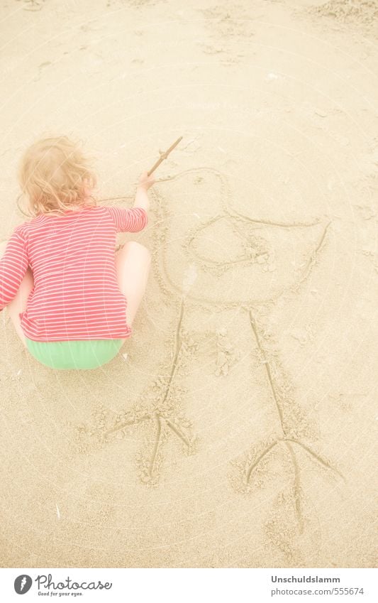 Tweet Lifestyle Freude Freizeit & Hobby Spielen Ferien & Urlaub & Reisen Sommer Strand Kindergarten Mädchen Kindheit Leben 1 Mensch 3-8 Jahre Kunst Kunstwerk