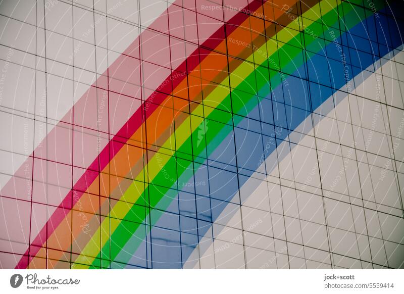 Symbol Regenbogen vereint Gegensätze Symbole & Metaphern Vielfalt Hoffnung Aufbruch Toleranz regenbogenfarben Veränderung Frieden Akzeptanz Doppelbelichtung