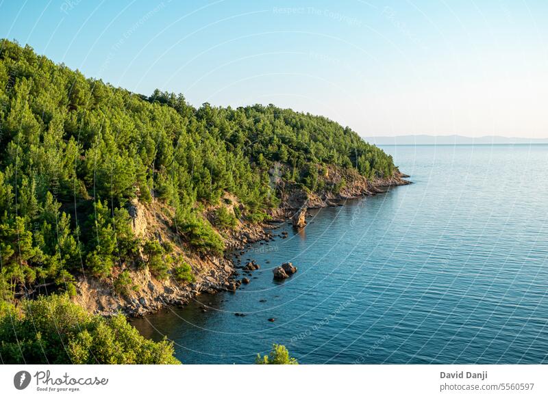 Schöne Landschaft von Thassos, Griechenland Anziehungskraft Strand schön Schönheit blau Buchse Klippe Küste Küstenlinie Tag Ausflugsziel Europa Europäer