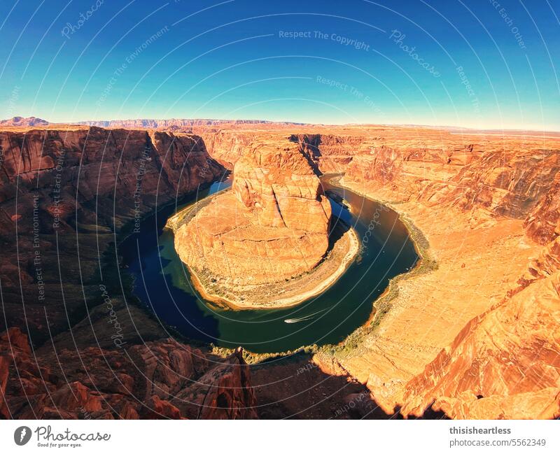 Blick von der Klippe in den Horseshoe Bend, Arizona, USA Antelope Canyon Glen Canyon Amerika Page Colorado River Berge u. Gebirge Sehenswürdigkeit Natur