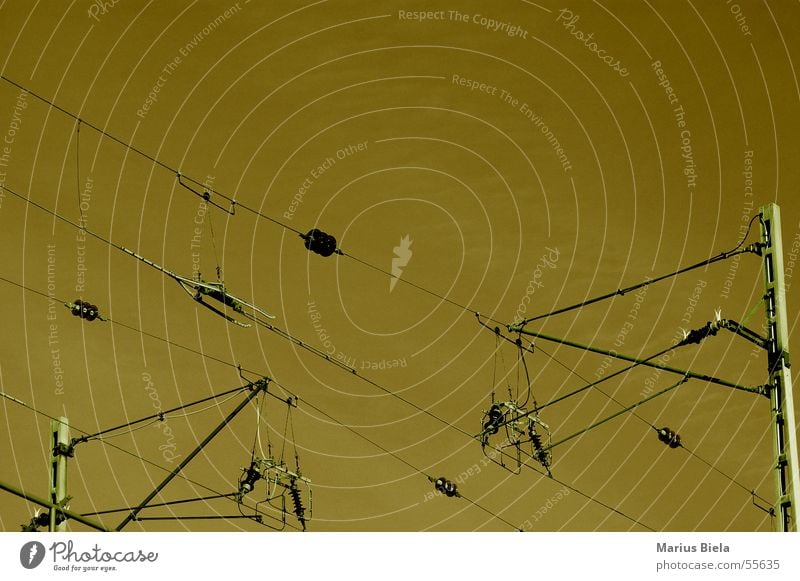 verkabelt Elektrizität Strommast Straßenbahn gelb Kabel Eisenbahn nikon d70