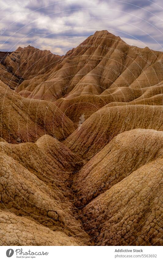 Steinwüstenhügel und Canyons Hügel Berge u. Gebirge Oberfläche bardenas reales Spanien Navarra Waldwiese Schlucht Tal Ansicht Küste malerisch Landschaft Natur