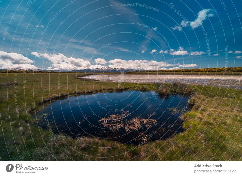 Ein großes, von Bergen umgebenes Gewässer See Natur Landschaft Gredos Spanien malerisch schön Wasser Reflexion & Spiegelung im Freien Gelassenheit ruhig