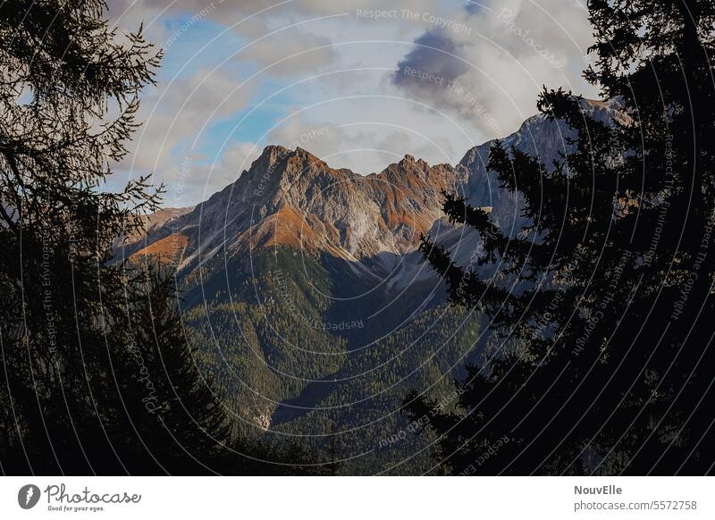 Herbstliebe Engadin Berge u. Gebirge Schweiz Schweizer Alpen Graubünden herbstlich Sonnenuntergangsstimmung Abendstimmung