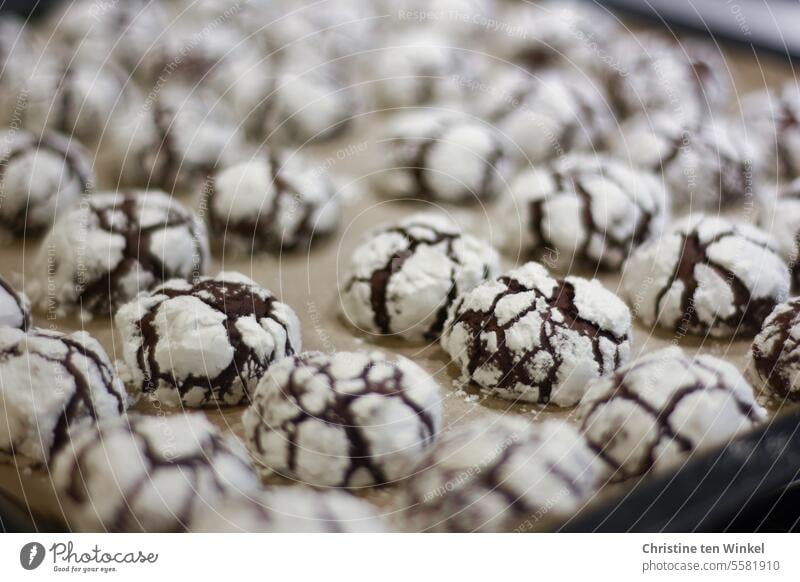 Gleich darf genascht werden Zimtkrater Schneebälle crincle cookies Plätzchen Weihnachtsgebäck Weihnachten & Advent backen süß Weihnachtsbäckerei lecker