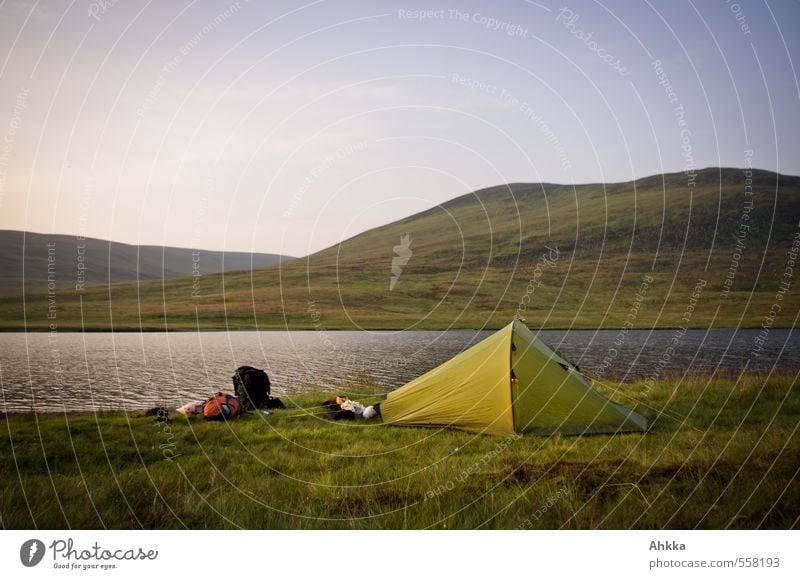 hier bleibe ich harmonisch Erholung ruhig Meditation Ferien & Urlaub & Reisen Natur Landschaft Sonnenaufgang Sonnenuntergang Wiese Berge u. Gebirge Seeufer