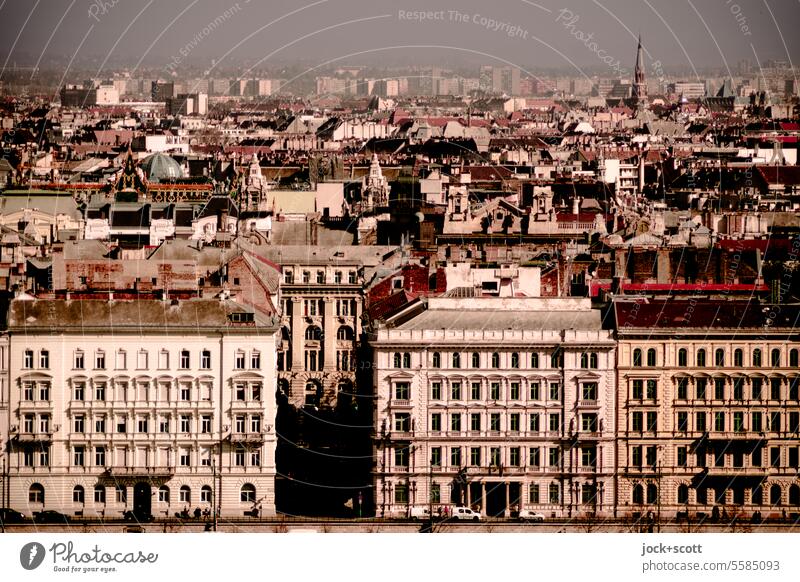 Panorama Budapest links der Donau Panorama (Aussicht) Ungarn Städtereise Altstadt Hauptstadt Kontrast Stadtzentrum Fassade Dachlandschaft Millionenstadt